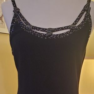 ST. JOHN EVENING MARIE GRAY Evening Gown, Size 8, Black with sequins, perfect